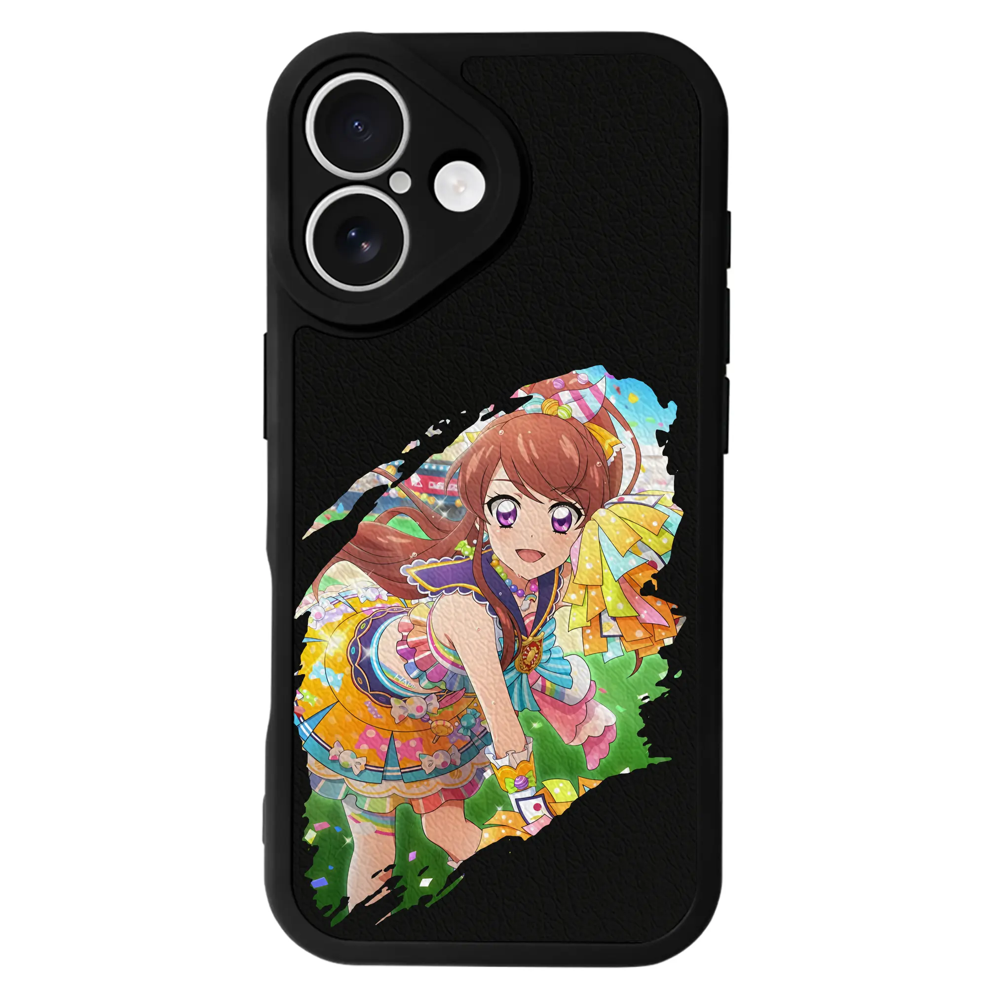 アイカツ グッズ 紫吹 蘭 - IPhone 16シリーズ対応 ・ シリコンスマホケース ・ レザー調 ・ 高精度フィット ・ 耐衝撃 ・ ワイヤレス充電対応 ・ 精密カット